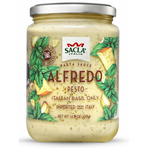 SACLA Alfredo with Basil Pesto White Pasta Sauce | 14.5 oz