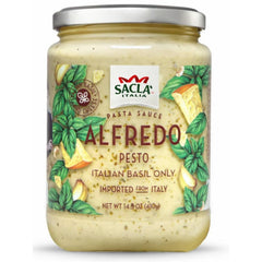 SACLA Alfredo with Basil Pesto White Pasta Sauce | 14.5 oz