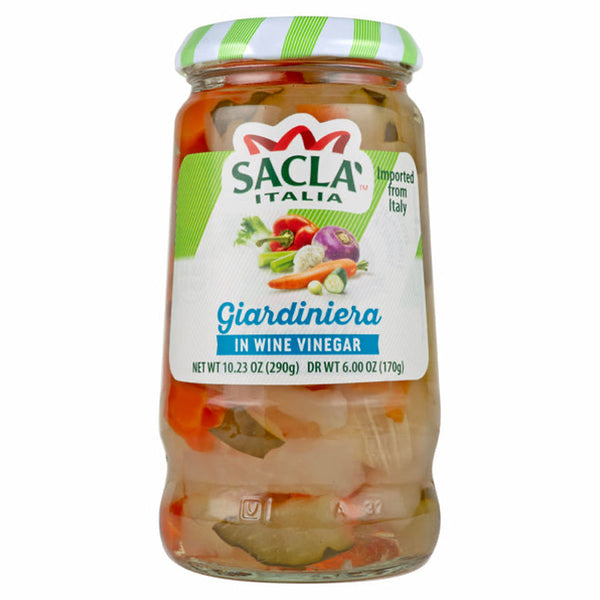 SACLA Italian Giardiniera | Pickled Mixed Vegetables in Vinegar | 10.23 oz