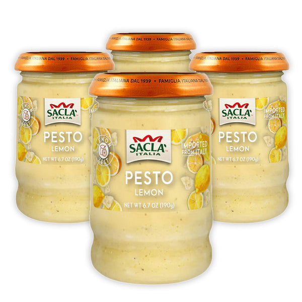 SACLA Lemon Pesto 4-Pack | 4 Jars, 6.7 oz Each, 26.8 oz Total