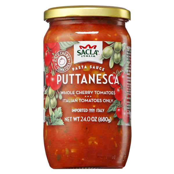 SACLA Puttanesca Cherry Tomato Red Pasta Sauce | No Added Sugar | 24 oz