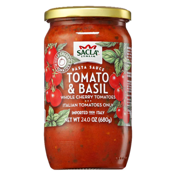 SACLA Cherry Tomato & Basil Red Pasta Sauce | No Added Sugar | 24 oz